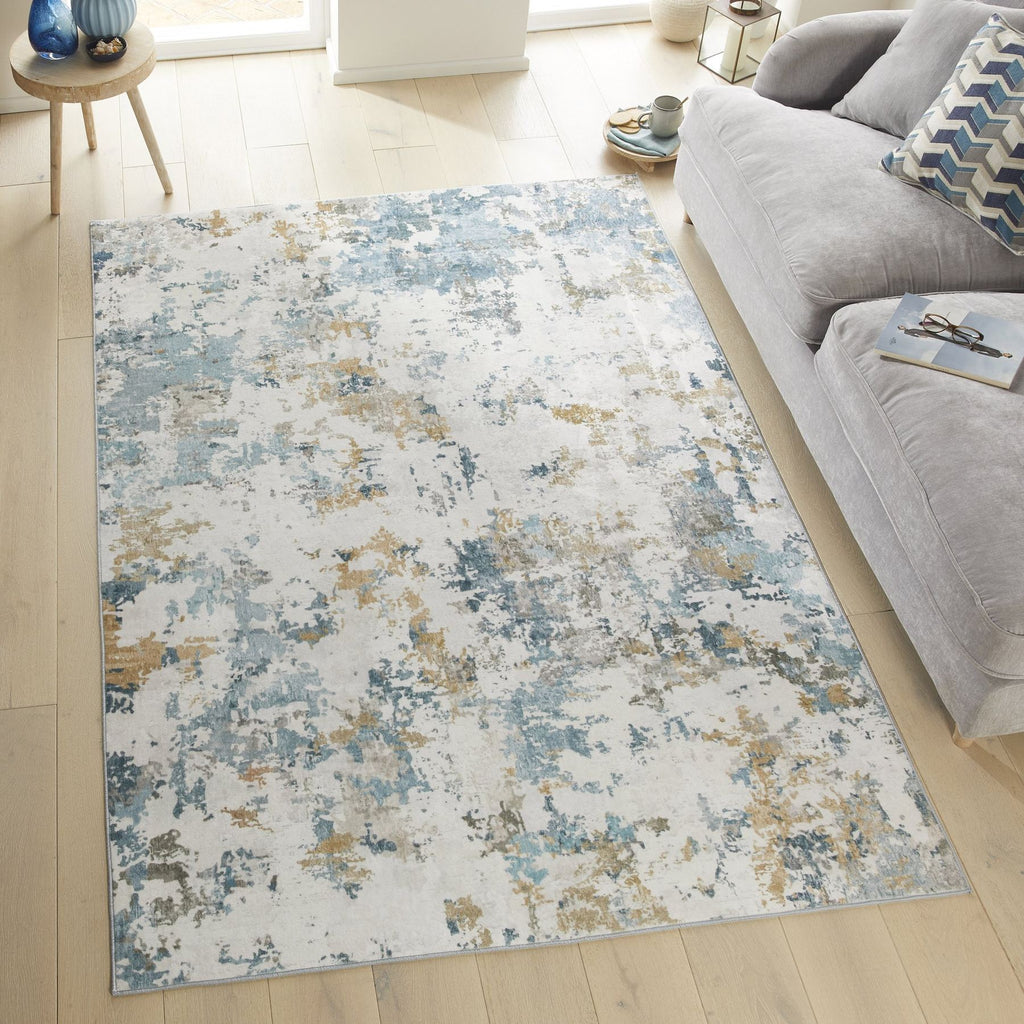 Liberty Washable Modern Aqua Rug