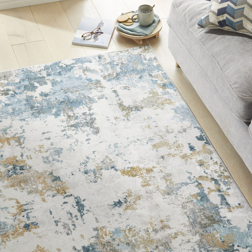 Liberty Washable Modern Aqua Rug