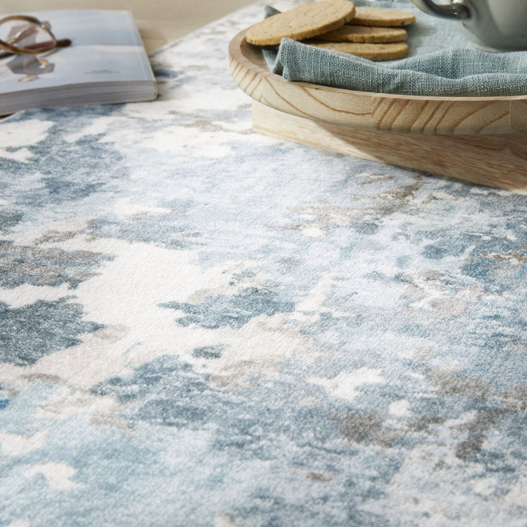 Liberty Washable Modern Aqua Rug