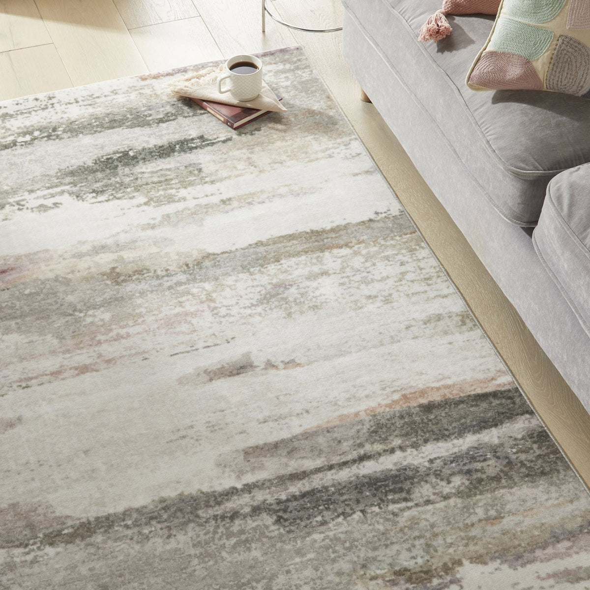 Liberty Washable Modern Beige Rug
