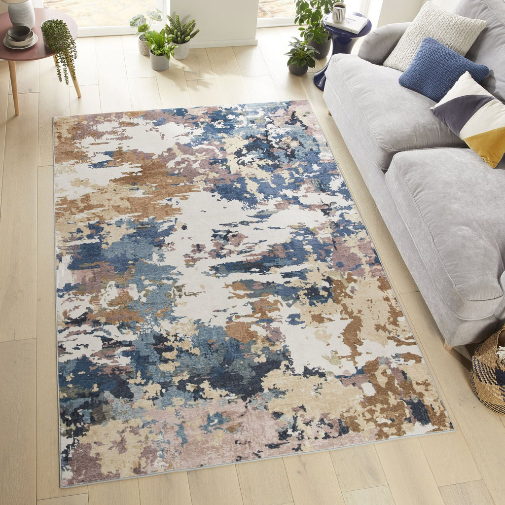 Liberty Washable Modern Cobalt Rug