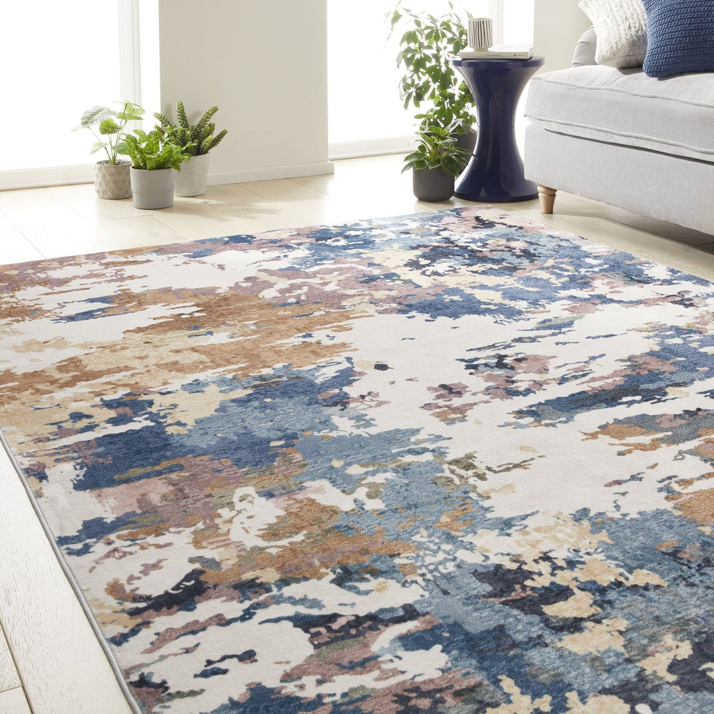 Liberty Washable Modern Cobalt Rug