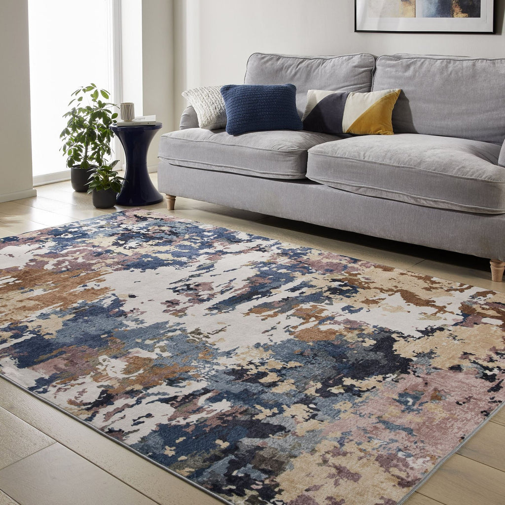 Liberty Washable Modern Cobalt Rug