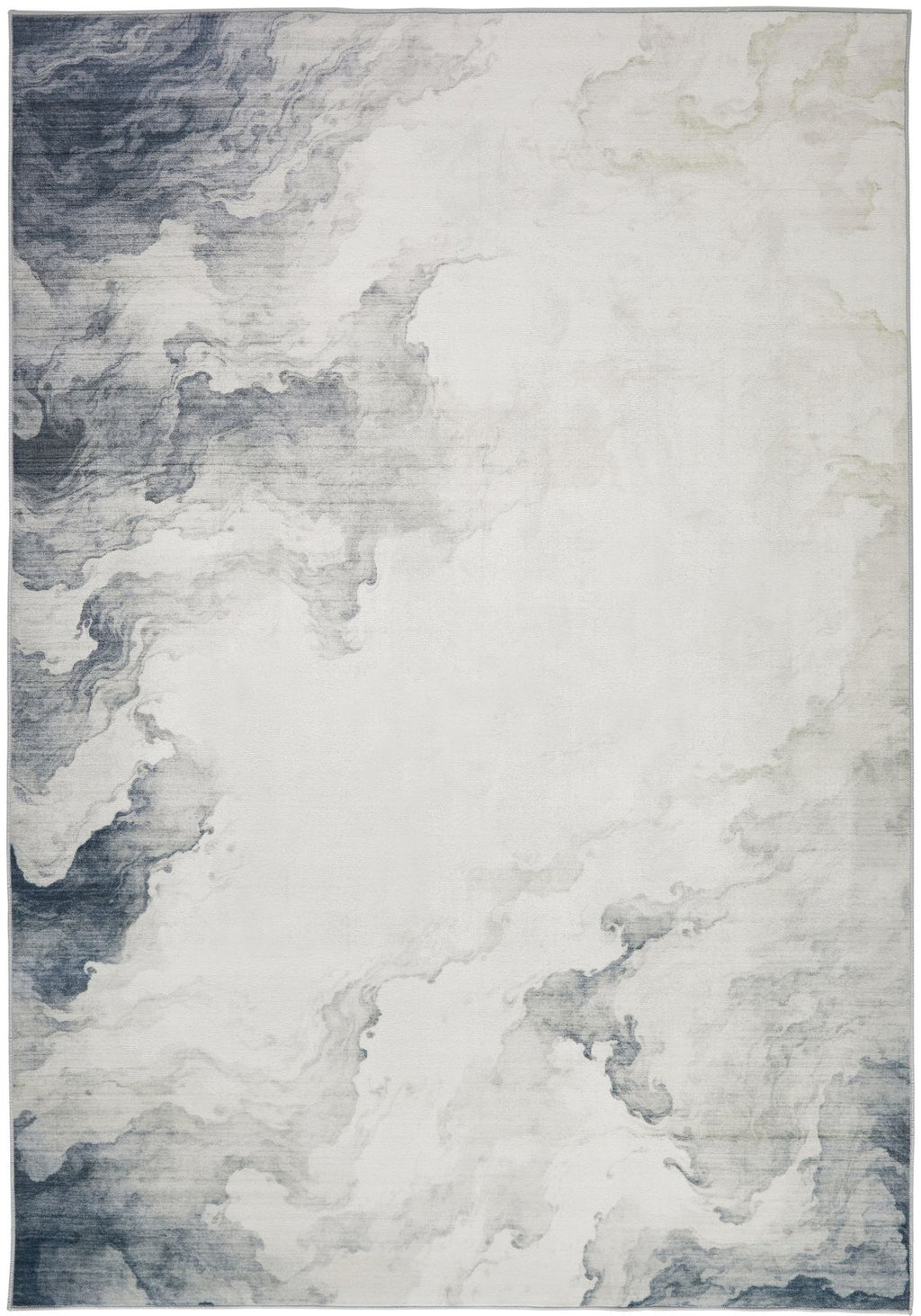 Liberty Washable Modern Ivory Slate Rug