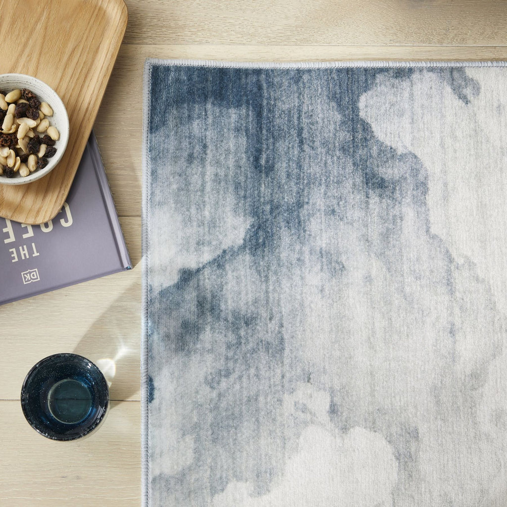 Liberty Washable Modern Ivory Slate Rug