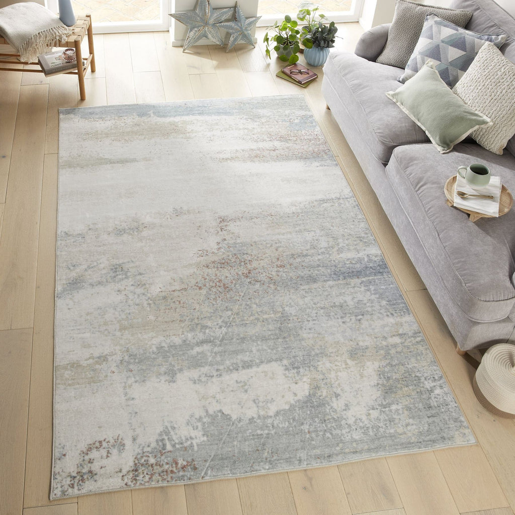 Liberty Washable Modern Light Multicolour Rug