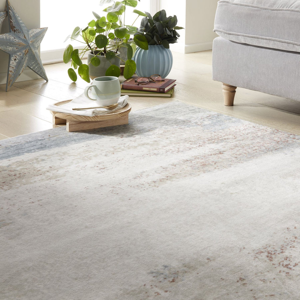 Liberty Washable Modern Light Multicolour Rug