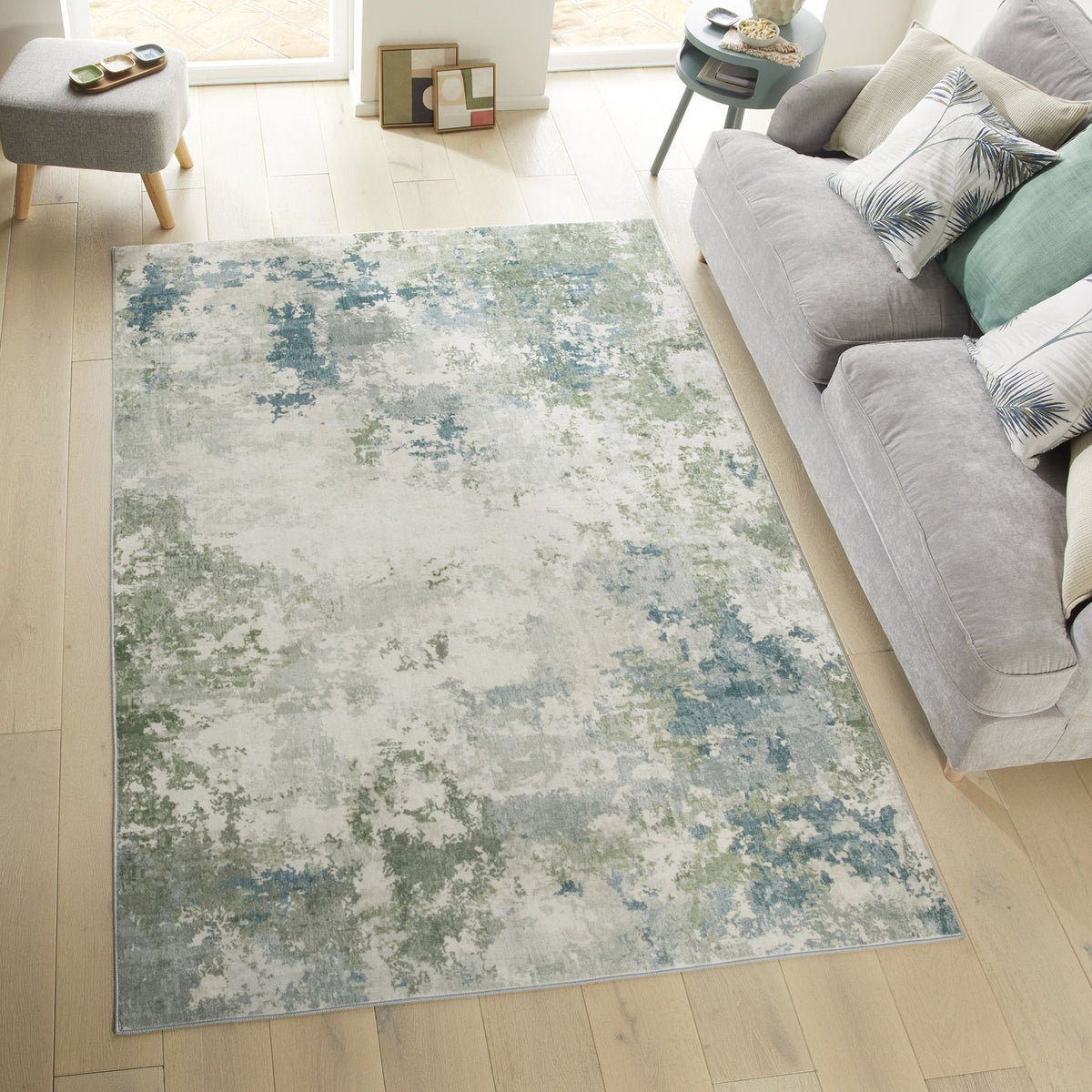 Liberty Washable Modern Seafoam Rug