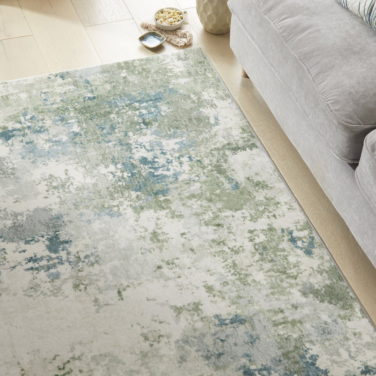 Liberty Washable Modern Seafoam Rug