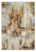 Lux Washable Abstract Beige Multi Rug