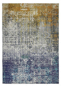Lux Washable Abstract Blue Copper Rug