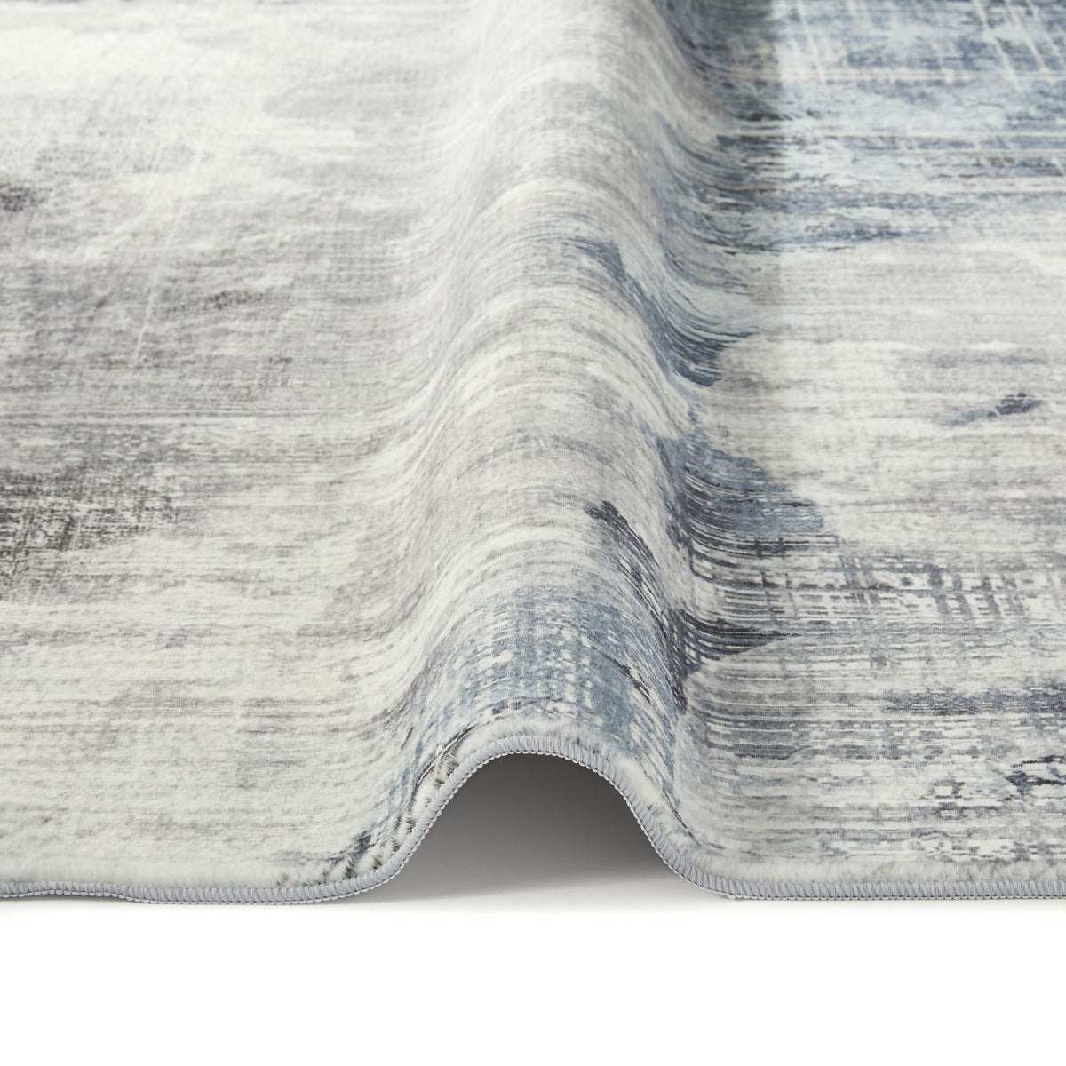 Lux Washable Abstract Grey Rug