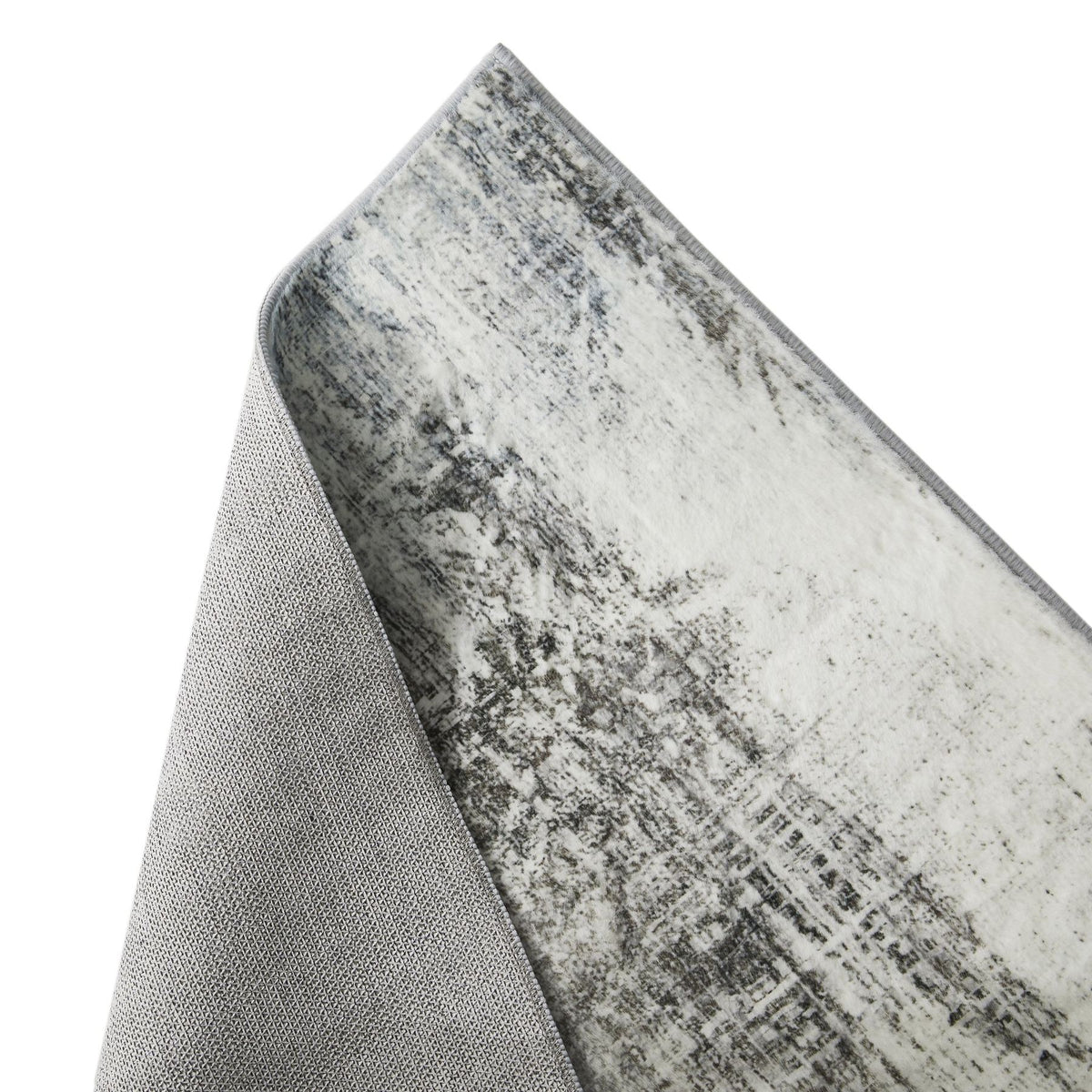Lux Washable Abstract Grey Rug