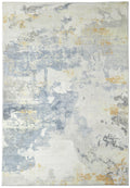 Lux Washable Abstract Grey Yellow Rug