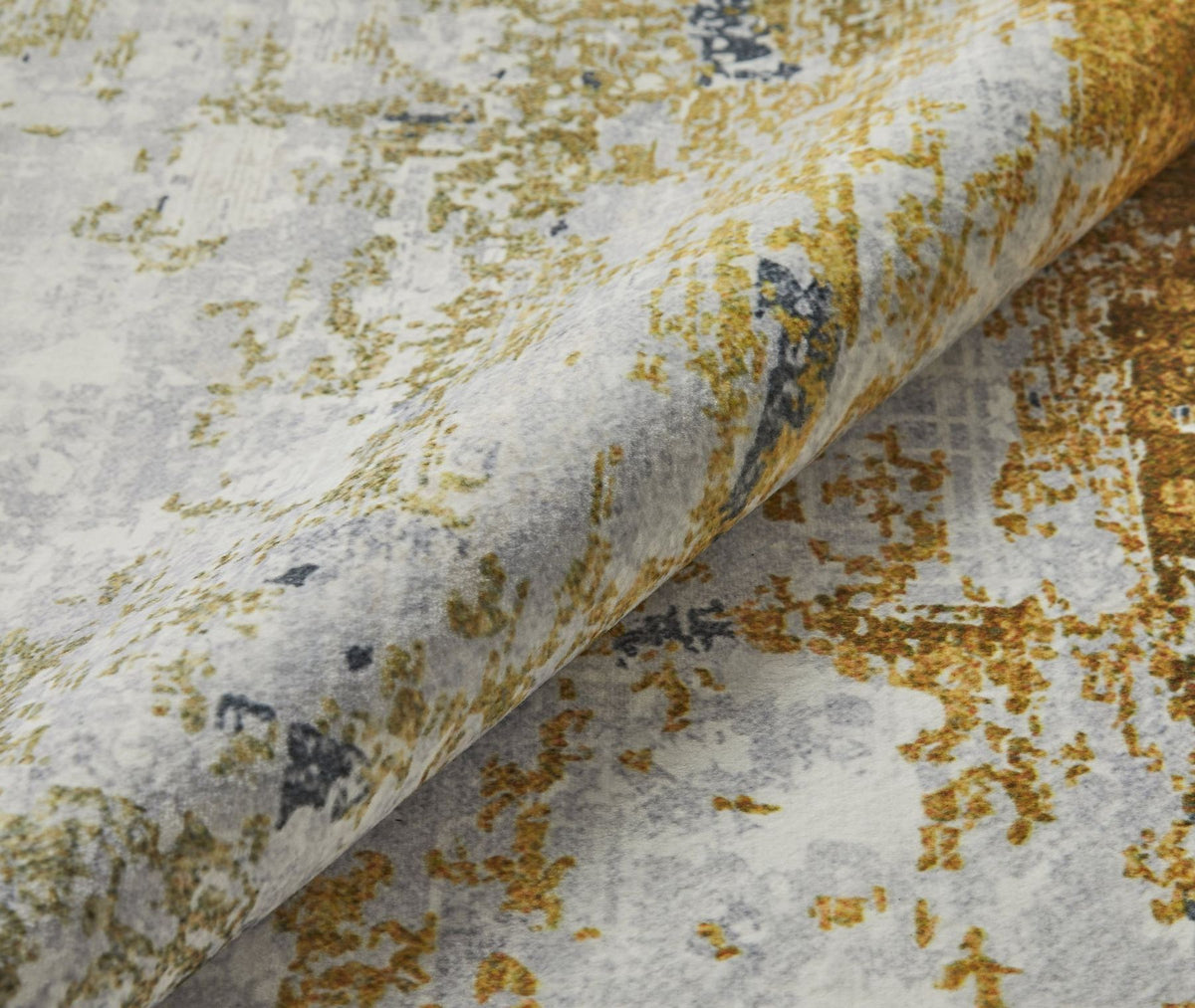 Lux Washable Abstract Ivory Gold Rug