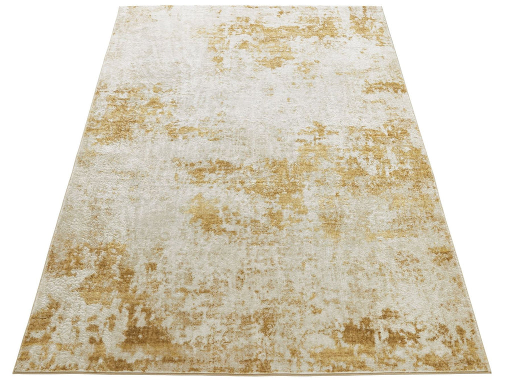 Lux Washable Abstract Light Gold Rug