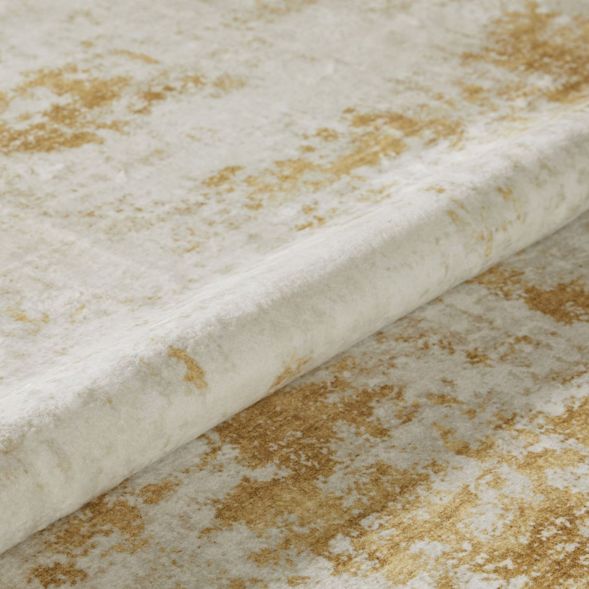 Lux Washable Abstract Light Gold Rug