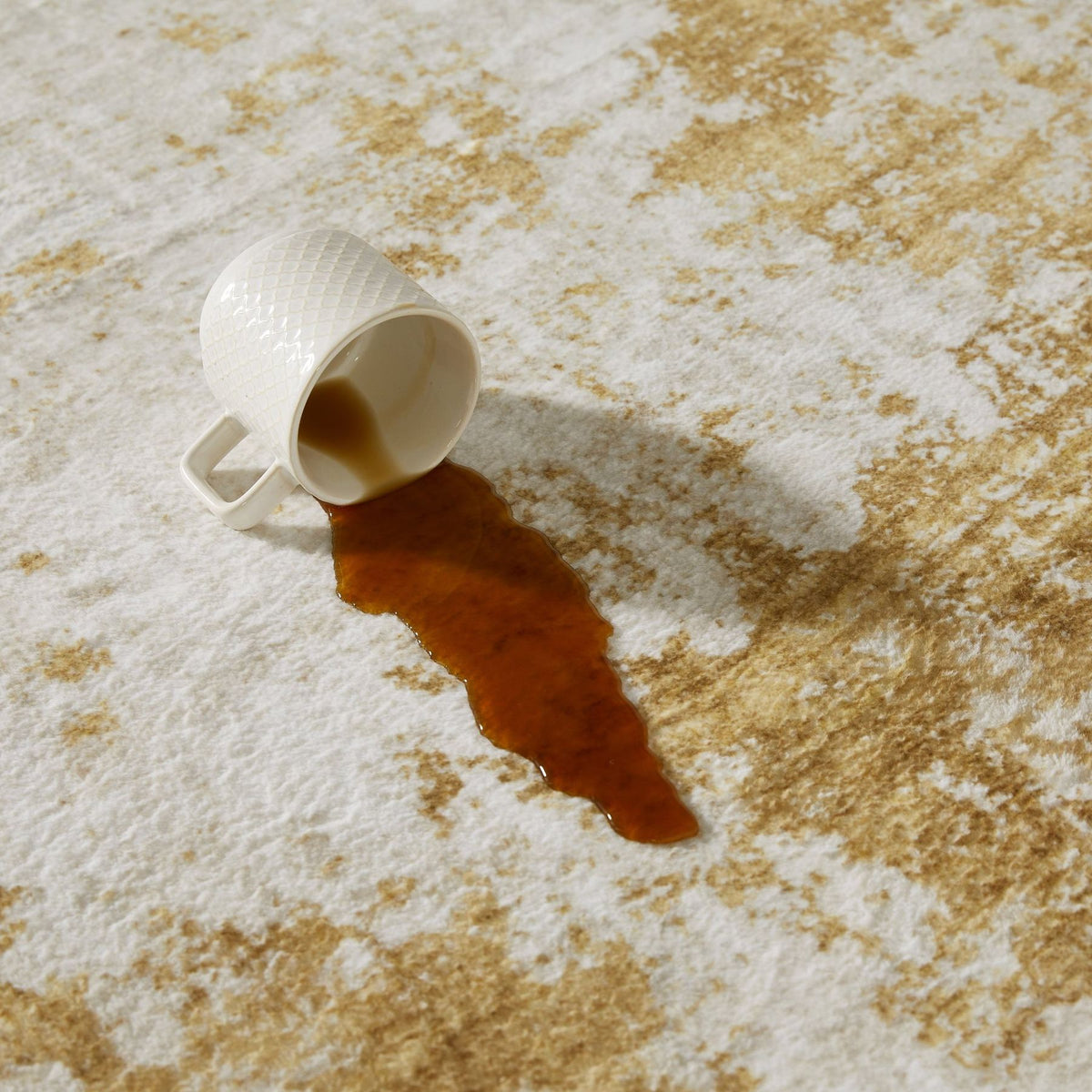 Lux Washable Abstract Light Gold Rug