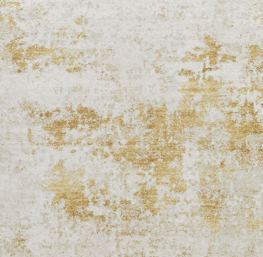 Lux Washable Abstract Light Gold Rug