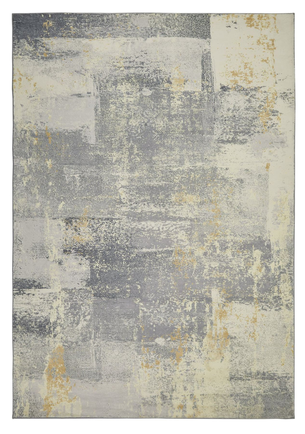Lux Washable Abstract Light Grey Rug
