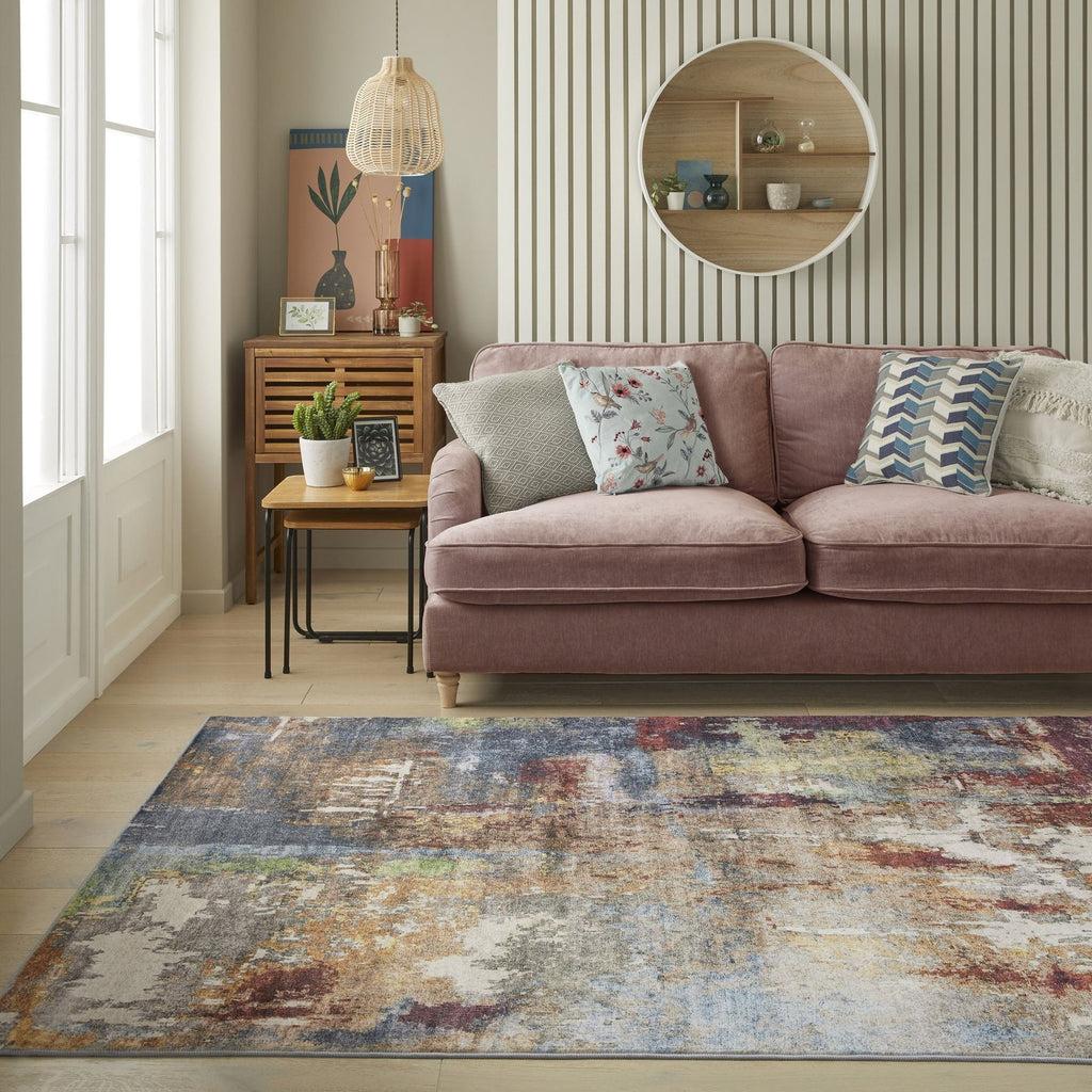 Lux Washable Abstract Multi Rug