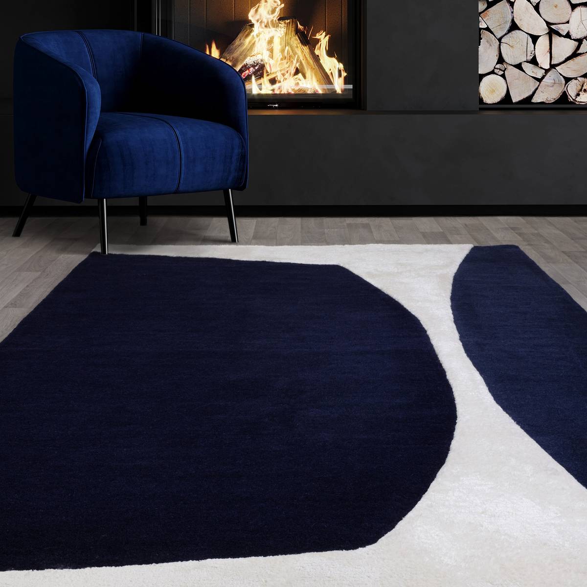 Matrix Signature Indigo Rug