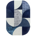 Matrix Oval Indigo Rug