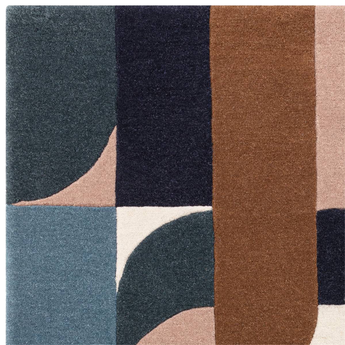 Matrix Klotski Teal Rug