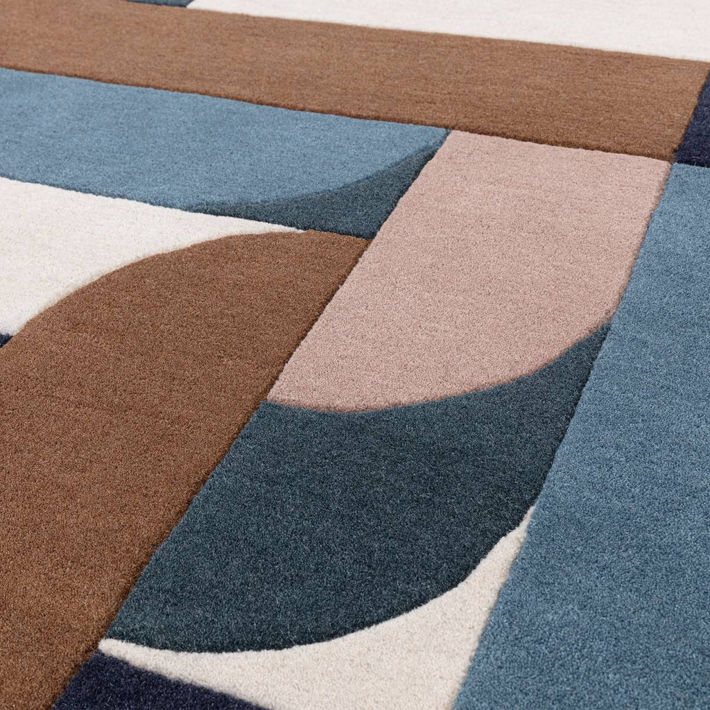 Matrix Klotski Teal Rug