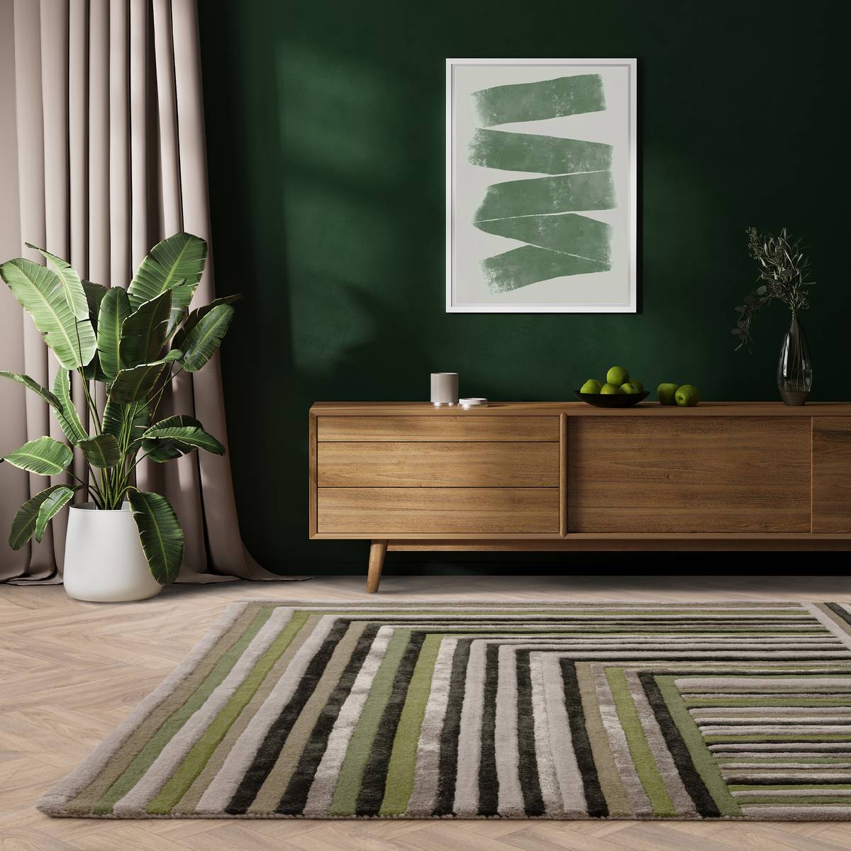 Matrix Network Forest Rug