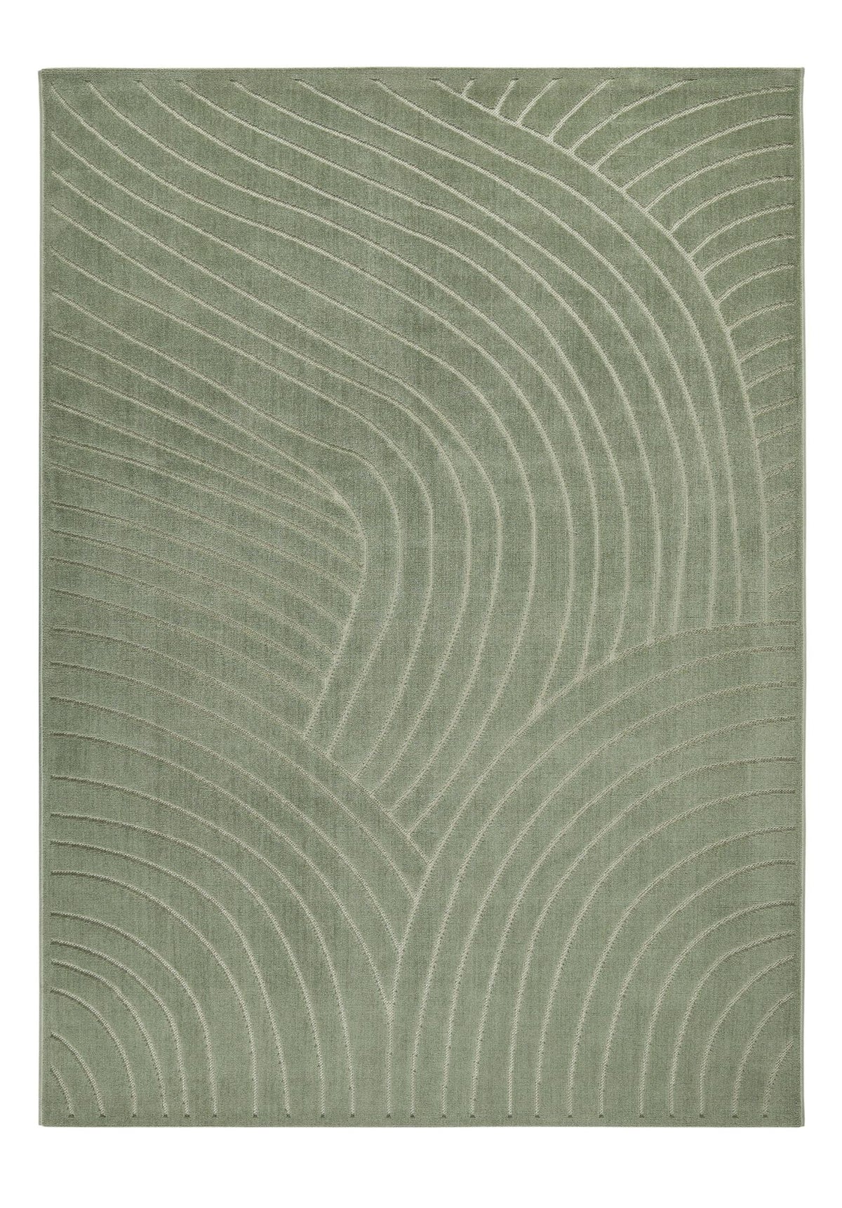 Maze Curve Green Rug