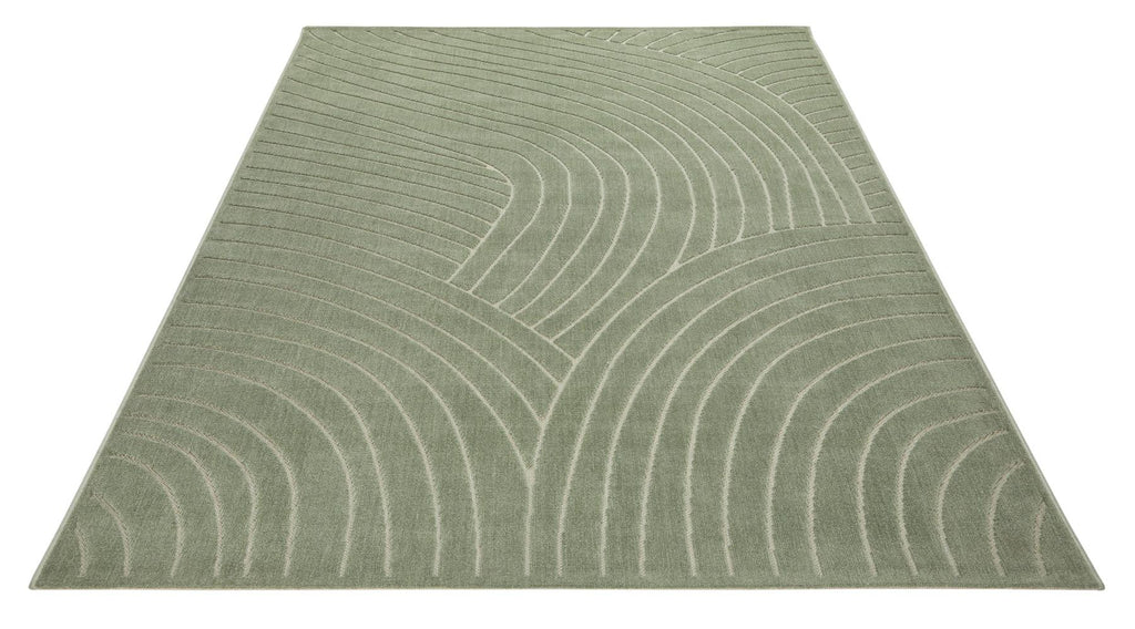 Maze Curve Green Rug