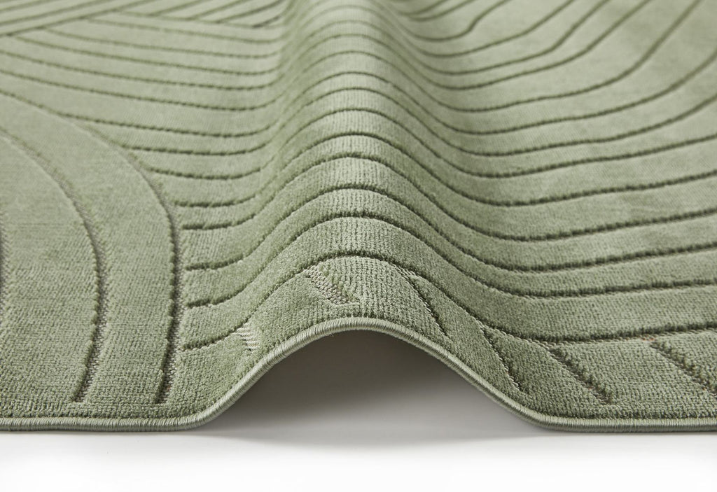 Maze Curve Green Rug