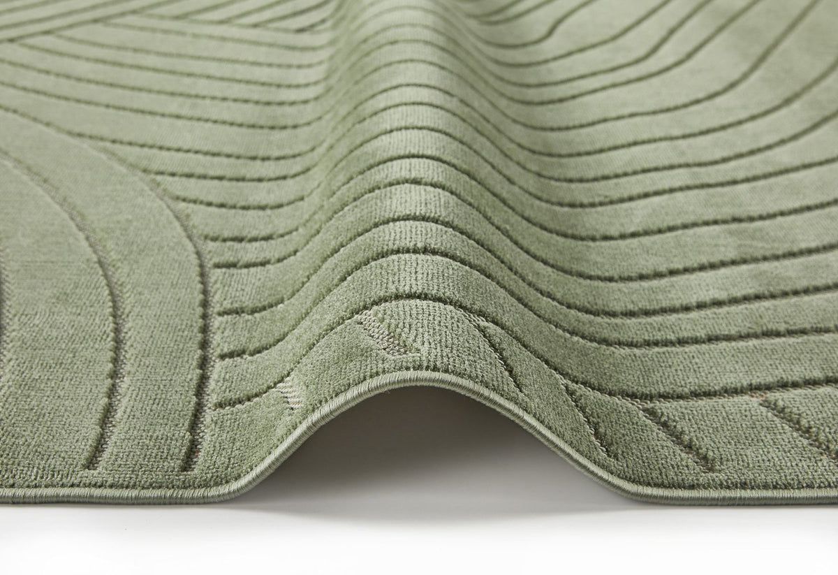 Maze Curve Green Rug