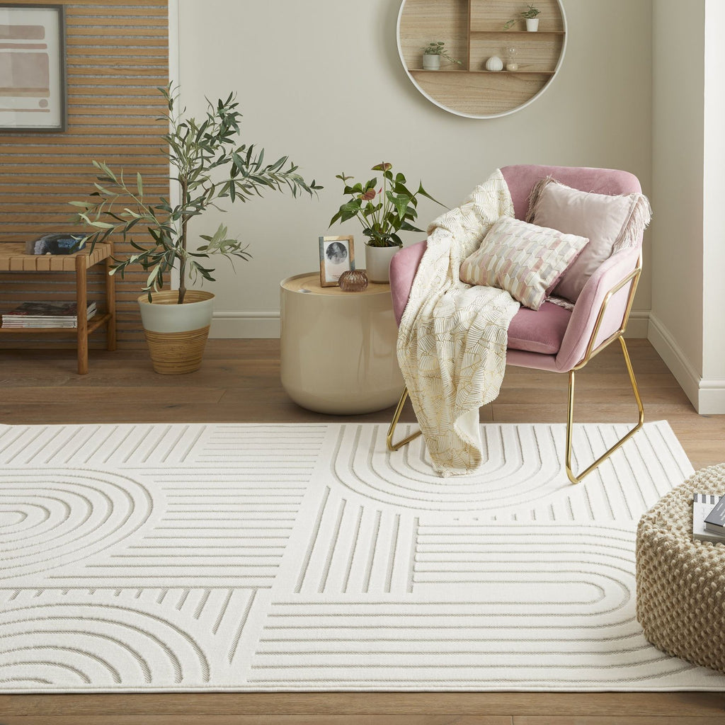 Maze Curve Ivory Rug