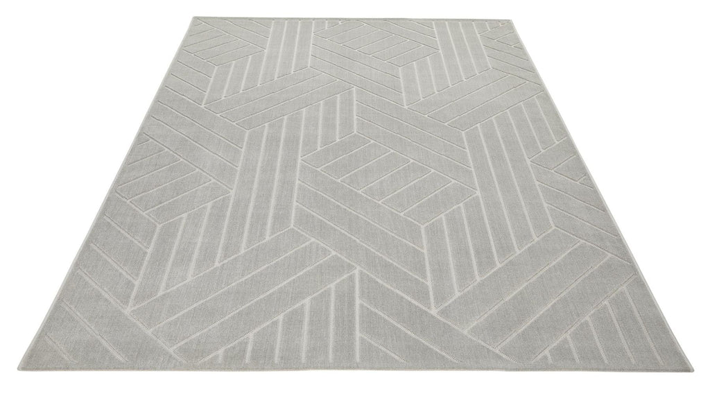 Maze Geometric Grey Rug