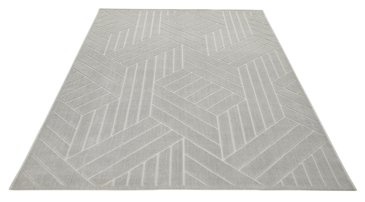Maze Geometric Grey Rug