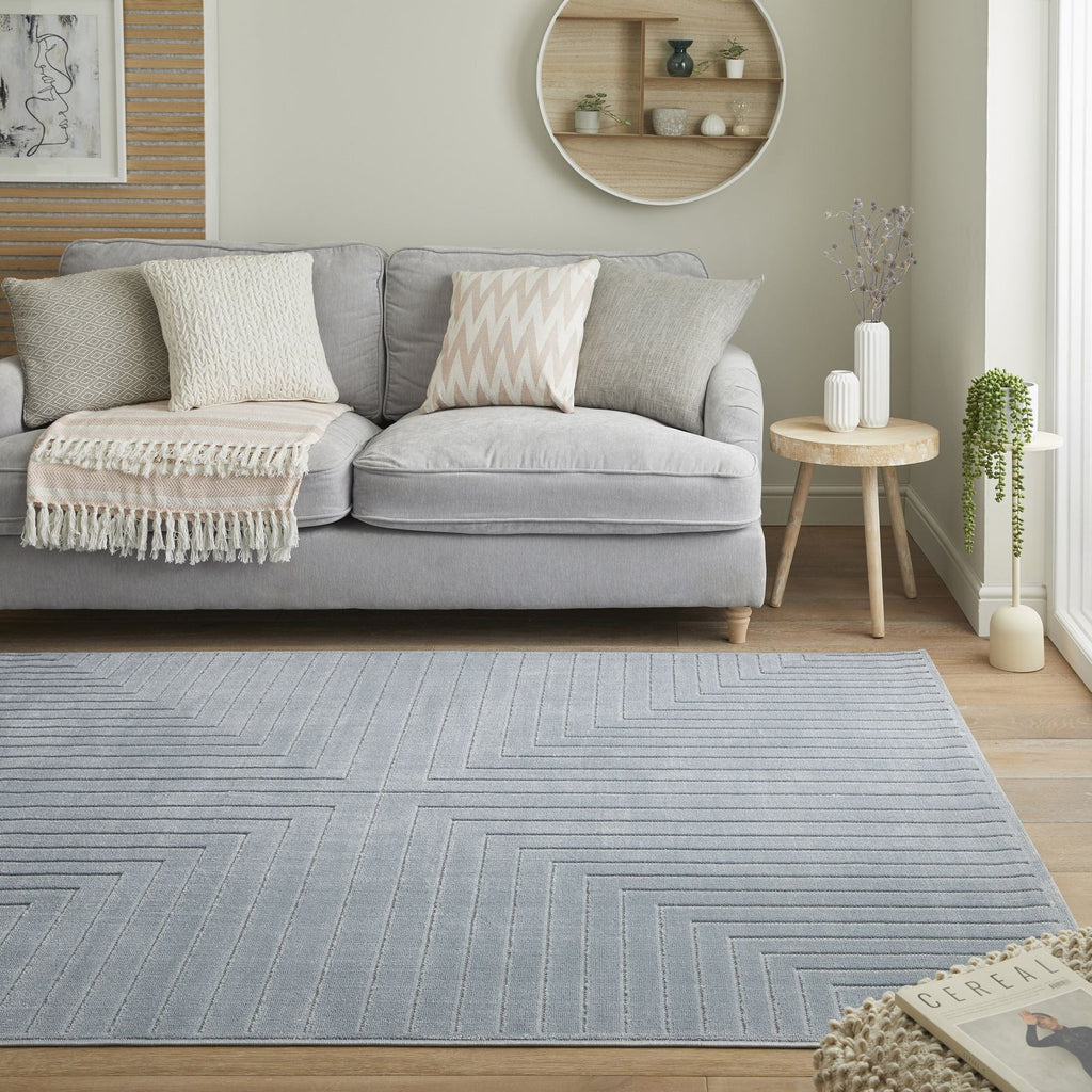 Maze Linear Blue Rug