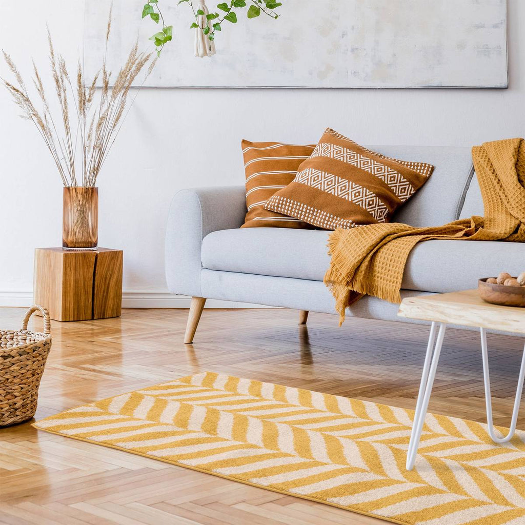 Muse Yellow Chevron Rug