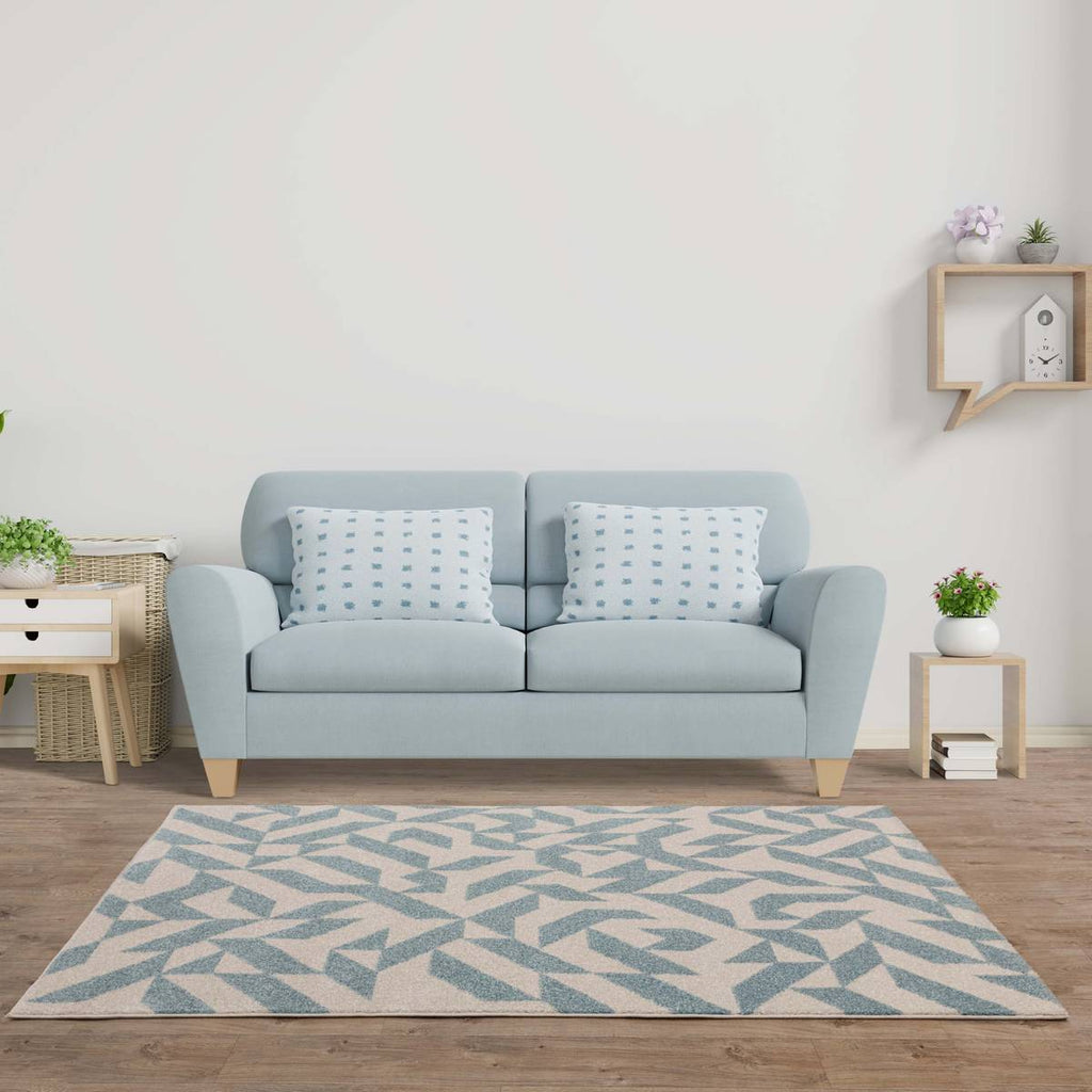 Muse Blue Shapes Rug
