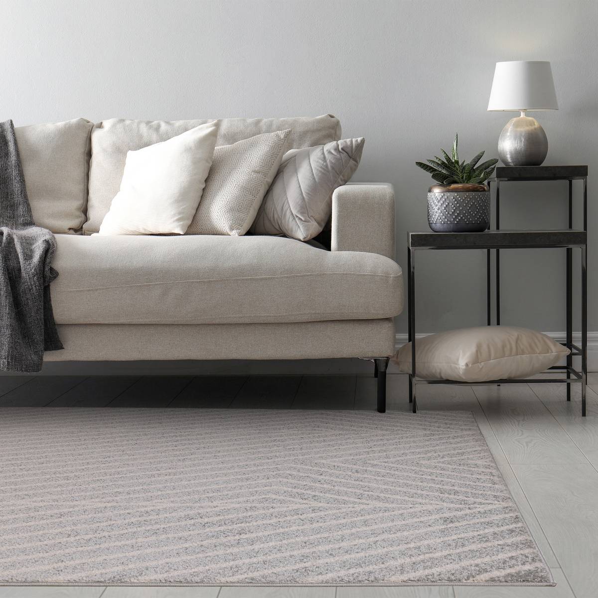 Muse Grey Linear Rug