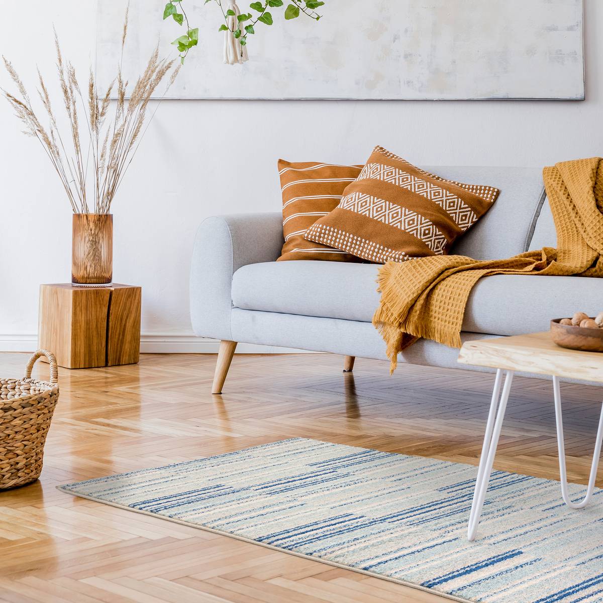 Muse Blue Stripe Rug