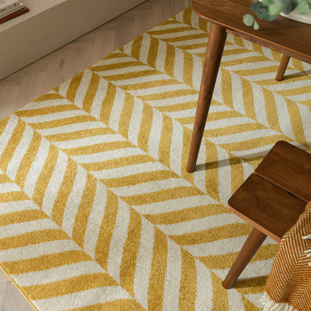 Muse Yellow Chevron Rug
