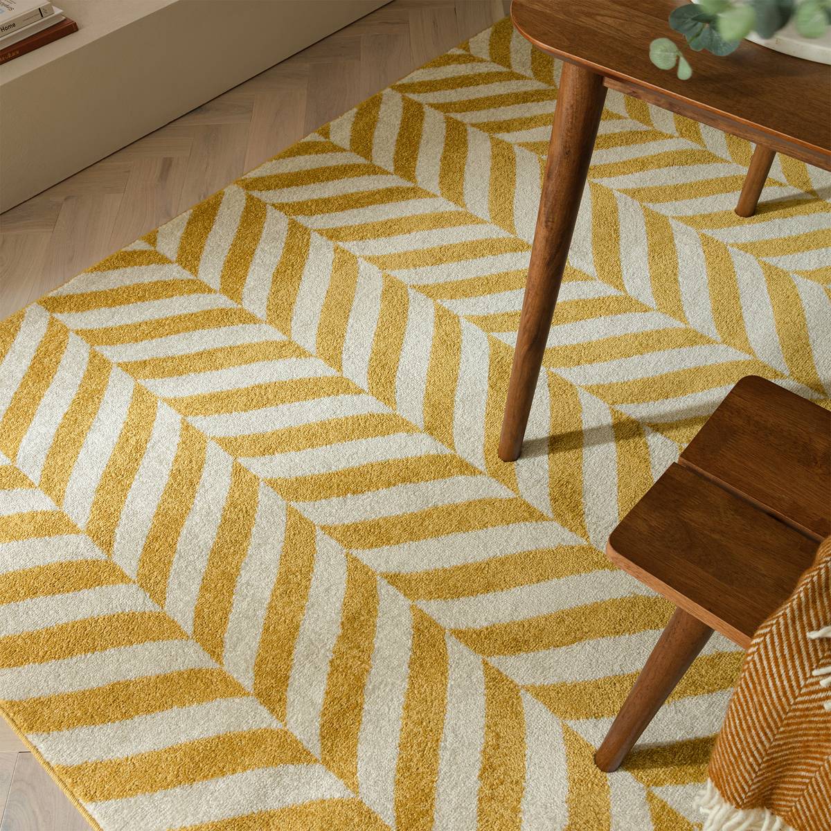 Muse Yellow Chevron Rug
