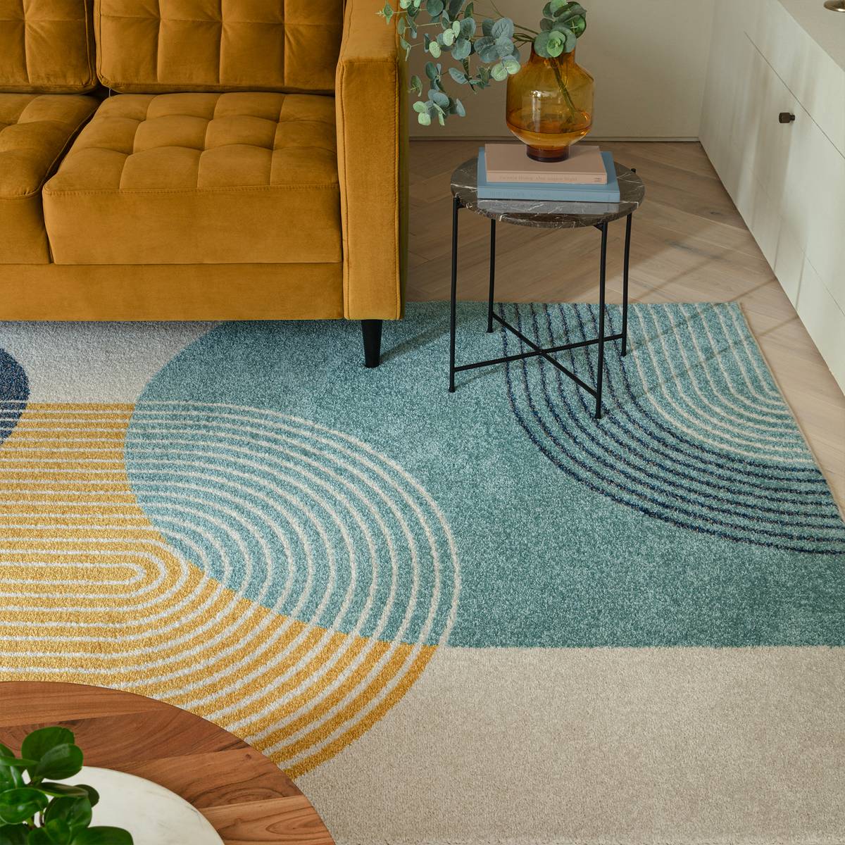 Muse Blue Retro Rug