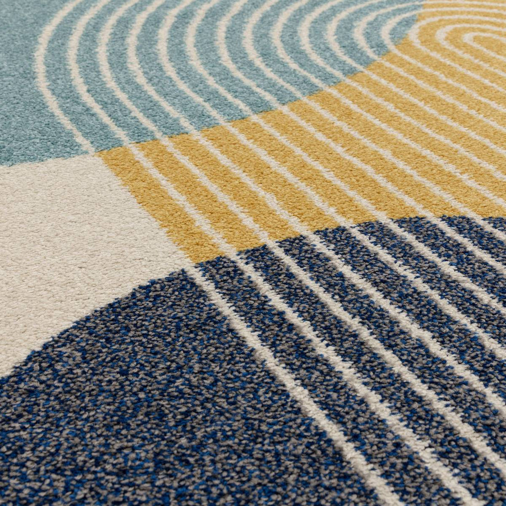 Muse Blue Retro Rug