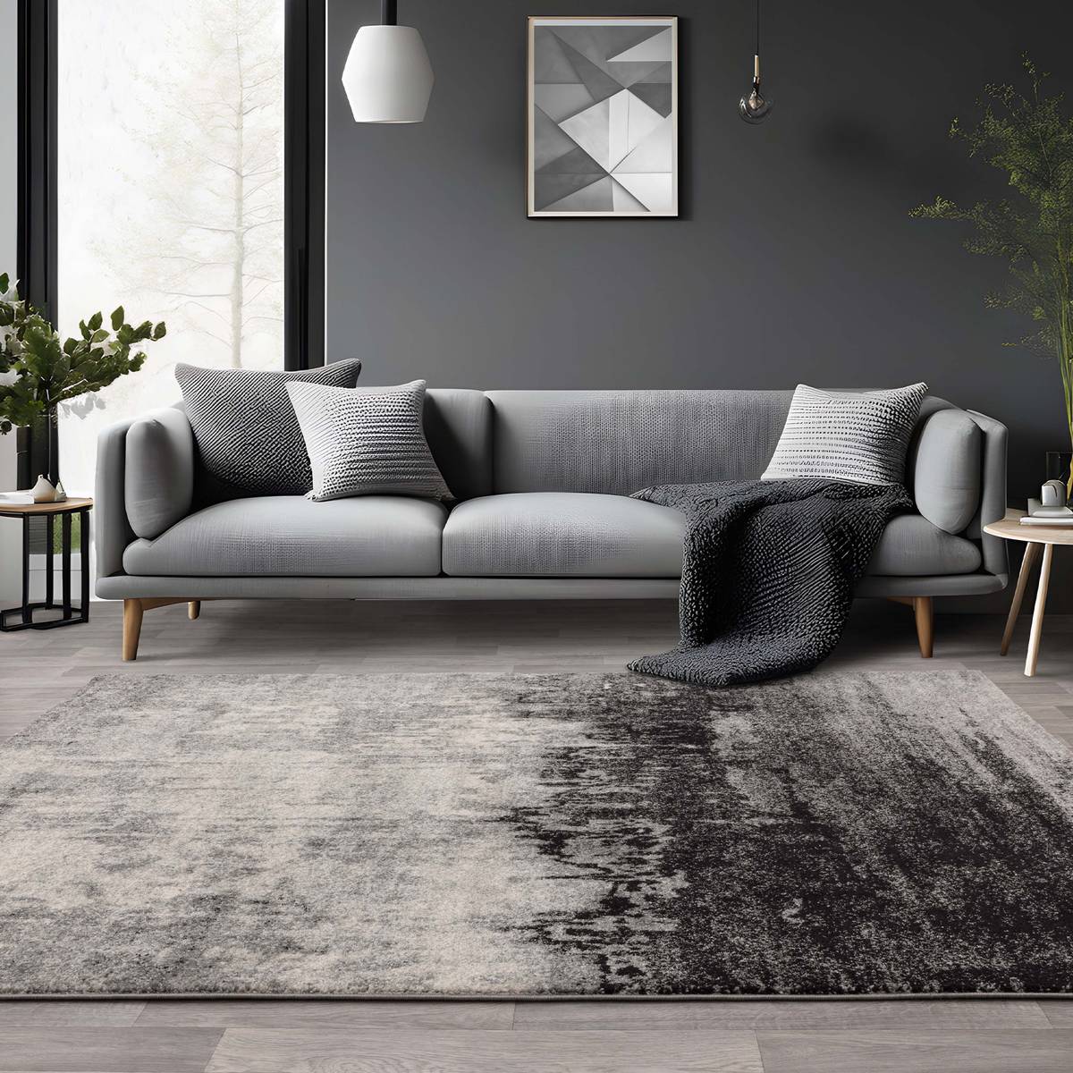 Nova Distress Grey Rug