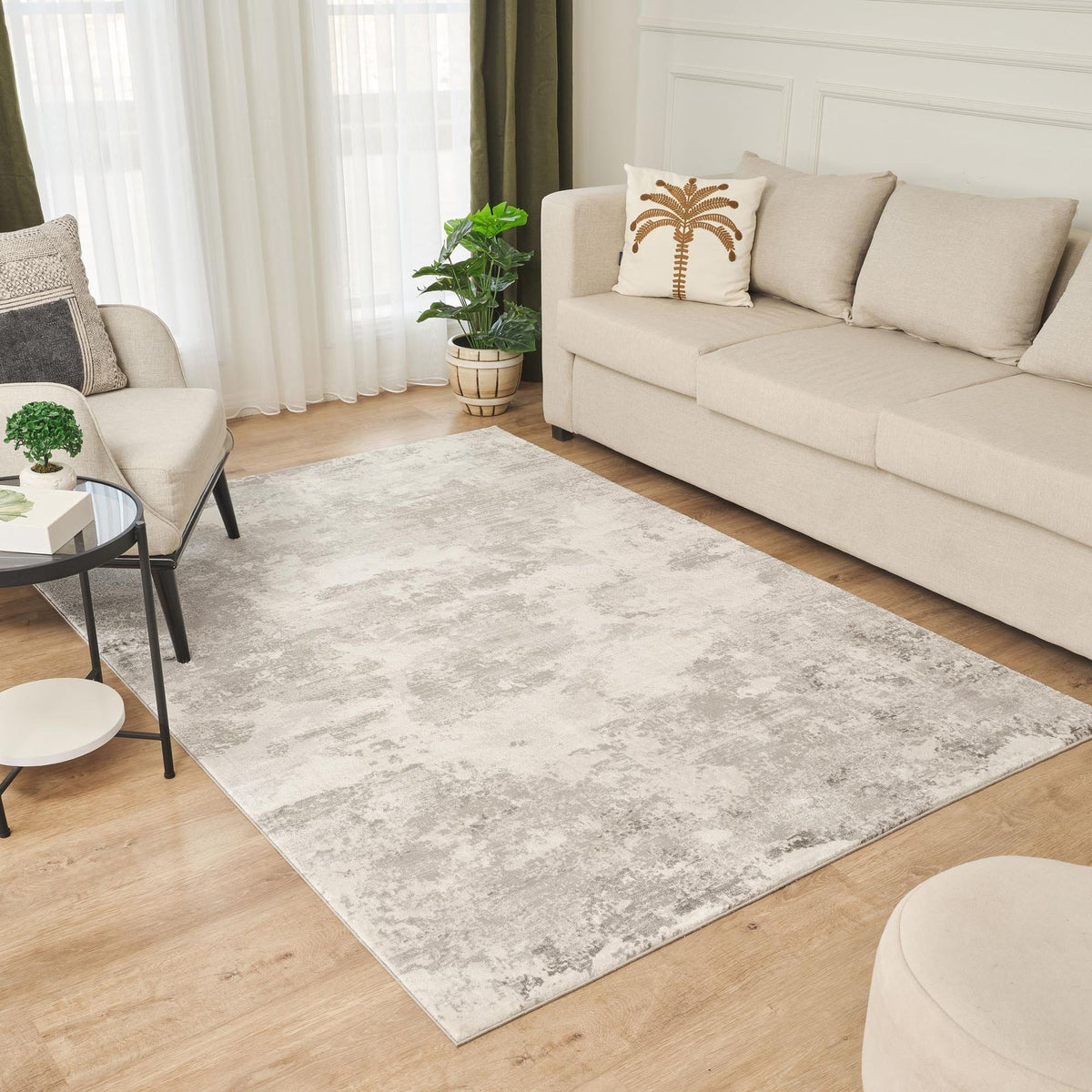 Olivia Abstract Grey Rug