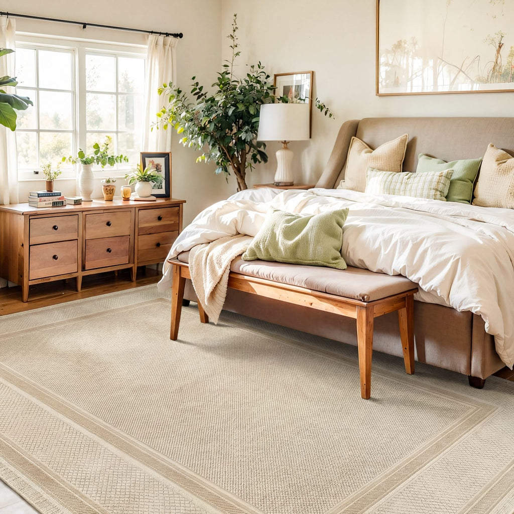 Olivia Border Cream Beige Rug