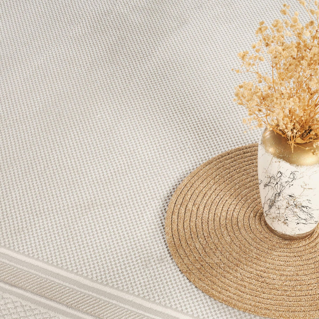 Olivia Border Grey Beige Rug